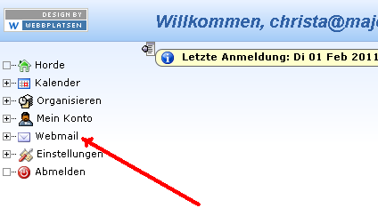 webmail auswählen